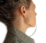 Extra Large Gold Hoop Earrings - 4 inch Hoops - Big Fashion Earrings - Lightweight Jewelry - Stateme