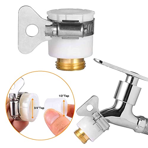 Image of 2-in-1 Universal Tap Connector Set - Brass Quick Release Coupling, Pipe Connector for 3 /4 inch & 1 /2 inch Taps, Universal Faucet Adapter for Garden Hose Pipe Fitting
