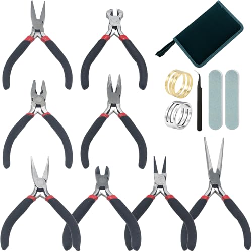 Reviews de Herramientas para hacer bisutería al mejor precio. 47 HGGWZWIF Juego de 8 Alicates para Joyas, Kit de Pinzas para Bisuteria y Joyeria Herramientas, Alicates para Hacer Joyas, Fabricación de Joyas para Suministros de Fabricación de...