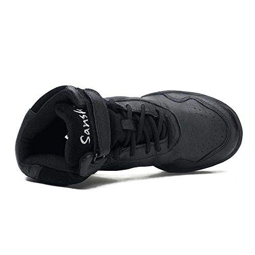 SANSHA Women's Dance Studio Exercise Sneakers Leather TPR Split-Sole Boomerang3