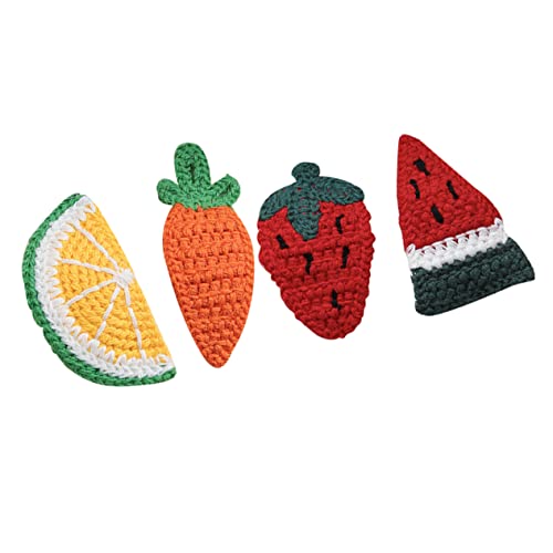 FRCOLOR 4pcs Woolen Fruit Design Hair Clips Bobby Pin Boys and Girls Barrettes Hair Styling Accessories Cute Strawberry Carrot Hairpins