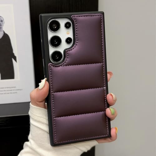 Coque Samsung S23 Plus en peluche doudoune violet foncé mate