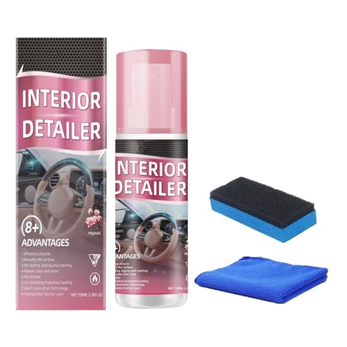 Limpiador Interior de Coche en Spray - 100ml Quitamanchas Seguro para Detallado - Spray Detallador de Interior y Accesorios Coche | Auto, Camión, SUV, Cuero, Caucho, Salpicadero, Alfombra Y Asiento