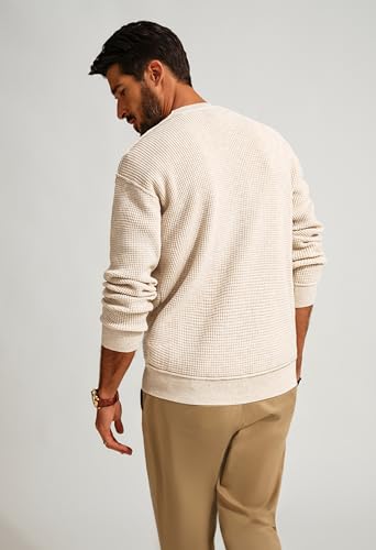 PJ PAUL JONES Mens Sweater Crewneck Knit Sweaters Casual Waffle Pullover Sweater for Men3