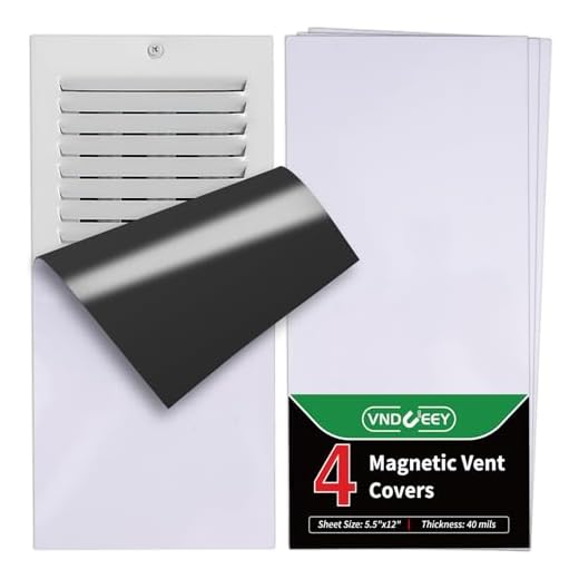 VNDUEEY Strong Magnetic Vent Covers, 5.5" X 12", 4 Pack Air Vent Covers for Floor, Wall, Ceiling Vents Air Register, Air Vent Covers for RV, Home HVAC and AC Vents, Magnetic Vent Cover to Block Air