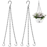 Volink 2 Pièces Chaîne Suspendue Métal 40 cm avec Crochets, Cintre pour Jardinières Mangeo...