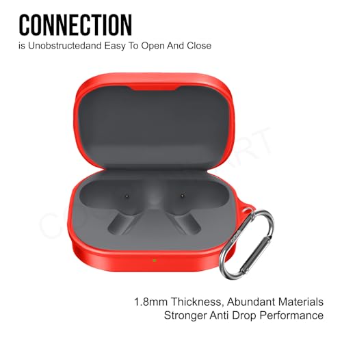 Image of Soft Silicone Case Cover Compatible for Realme Buds Air 8 (Red)