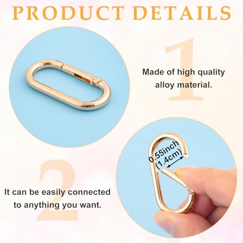 Image of Oval Spring Ring Clips, Metal Keyring Purse Clip