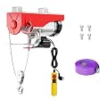 110V Electric Hoist Winch,Capacity 440lbs Electric Hoist with 10ft Wired Remote Control,Overhead Lifting Crane for Garage,Warehouse,Home Workshop