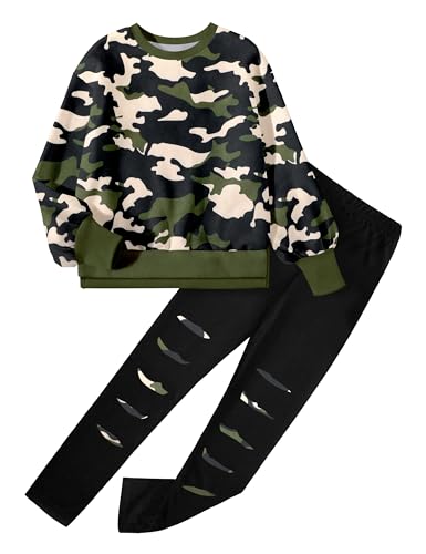 Image of Girls Clothes, Girls Outfits Tie Dye Sweatshirt Tops and Leggings Sweatpants 2 Piece Fall Winter Clothes Set 6-16T
