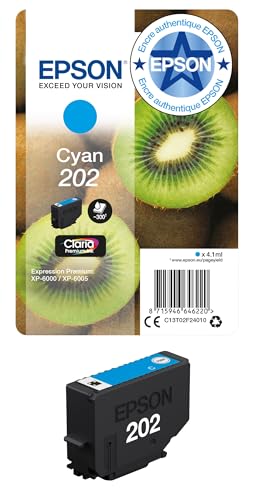 Epson Cartouche d'encre d'origine Pack de 1 pièce 202 cyan Amazon Dash Replenishment est prêt