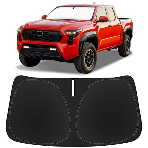 for Toyota Tacoma Windshield Sun Shade 2016-2021 2022 2023 2024 2025 2026 Toyota Tacoma 2Dr 4Dr Pickup UV Reflector Thicken 4-Layer Foldable Sunshade Protector for Tacoma Interior Accessories