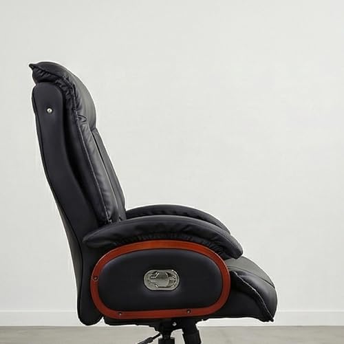 Image of Lakdi The Furniture High Back Ergonomic Director & Executive Chair: Modern Design, Plyboard & Leatherette, Recliner, Height Adjustable, Fixed Armrest & Revolving for Ultimate Comfort - 111011324 Black