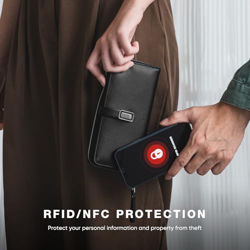 Large Wallets for Women, Leather Lightweight Long Clutch Wallet for Women, Zipper Billfolds for Women, Ladies Wallets with RFID Protection, Fashion Design Cute Women's Wallets, Female Wallet3