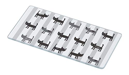 Belca 鍋敷き キッチントッププレート 幅20×奥行10×厚さ0.65cm キャット 強化ガラス製 耐熱 KTP-KN2010