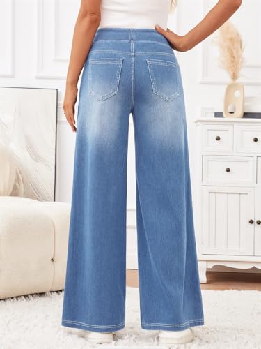 Trendy Queen Jeans for Women Wide Leg High Waisted Stretchy Straight Baggy Jeans Fashion Denim Fall Pants 20254
