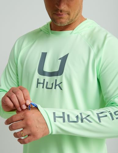 HUK Standard Icon X Hoodie, Fishing Shirt with Sun Protection for Men, Patina4