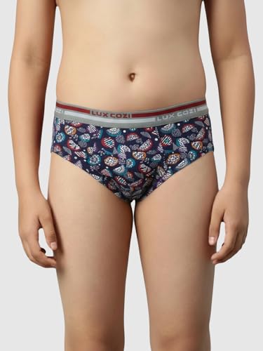 Image of Lux Cozi Boy's Super Combed Cotton Outer Elastic Printed Brief with Ultra Soft Waistband | Colors & Prints May Vary|