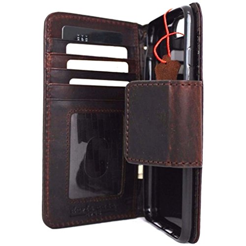 Genuine Italian Full Real Leather Case For Iphone 8 Plus Book Wallet Slim Cover Handmade Luxury Cards Slots Retro Classic Brown Thin Daviscase #TOP6