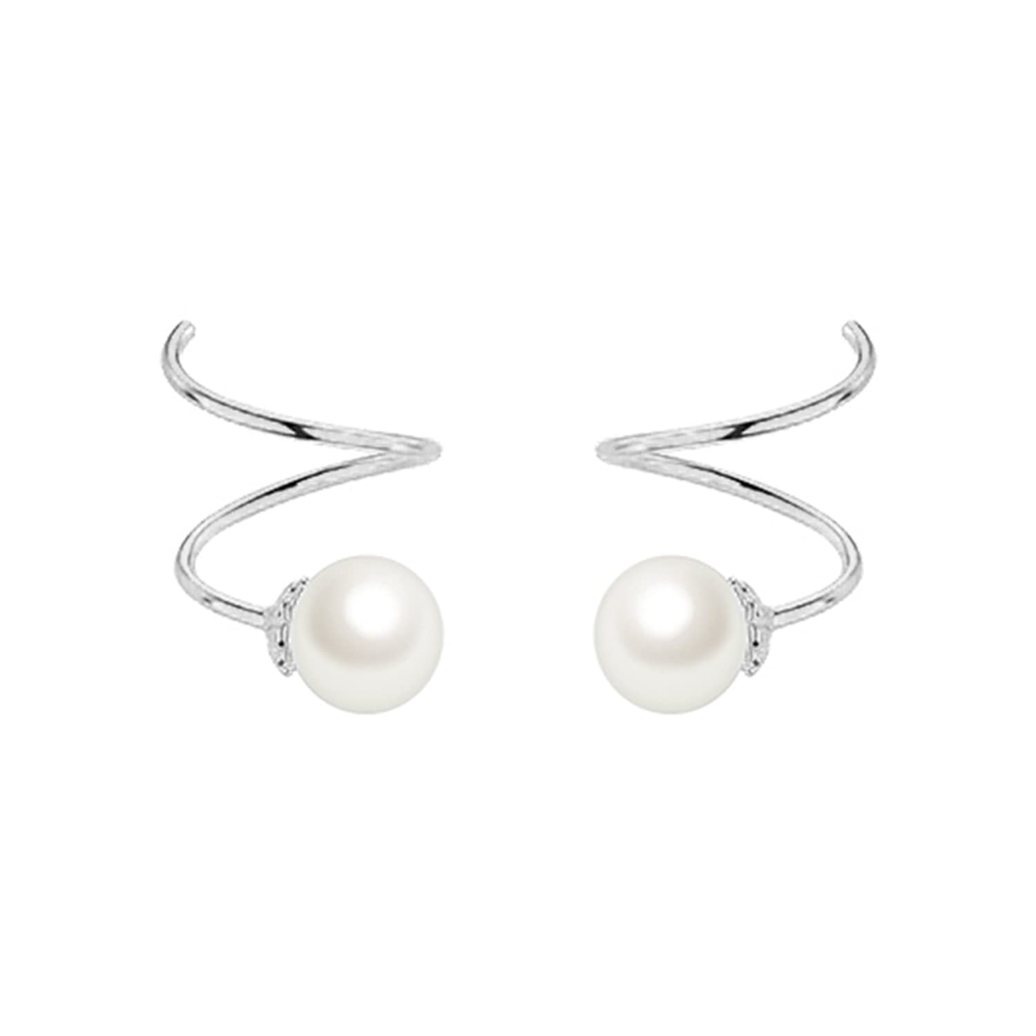 14K Gold Wrap Pearl Earrings 925 Sterling Silver Hypoallergenic for Women Girls Personalized Noble Jewelry