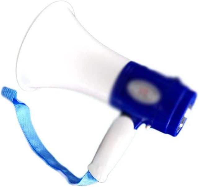 Megaphone Portable Megaphone Handheld Loud Speaker, Shouting/Recording Bullhorn Travel Guide Speech Teach Voice Amplifier W/Foldable Handle Bullhorn Amplifiers(OneColor)