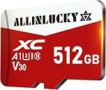 512GB Micro SD Card with Adapter, ALLINLUCKY TF Card Full HD, Fast Speed Memory Card for Dash Cam/Tablet/Storage Phone/Camera/PC