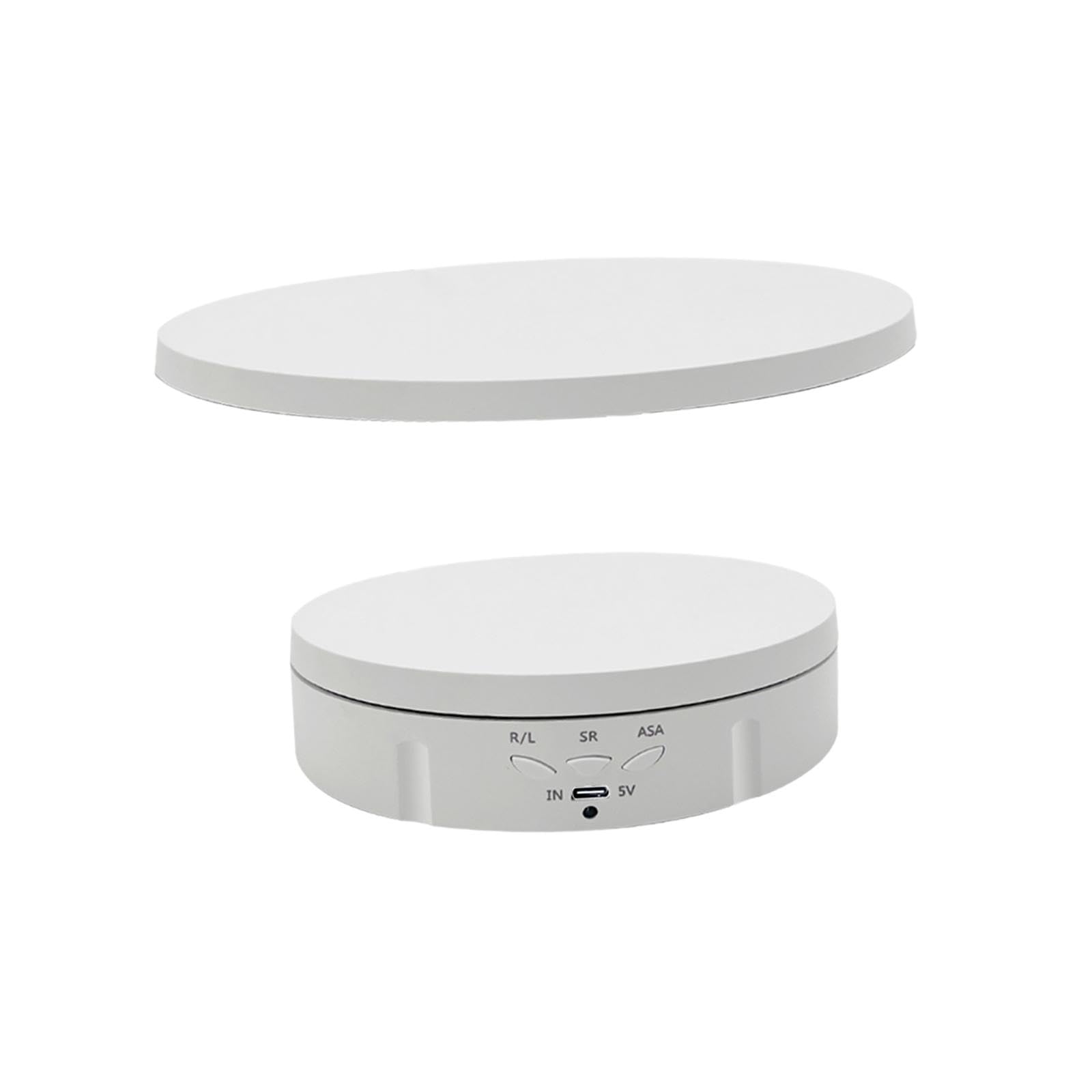 Fenteer Soporte Giratorio para Fotografía con Control Remoto Y Velocidad Ajustable. Plato Giratorio Eléctrico para Exhibición de Pasteles Y Otros Productos, Blanco, Individual