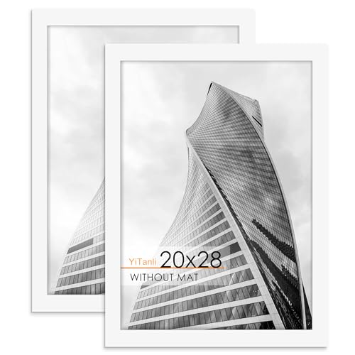 YiTanli 20x28 Picture Frame 2 Pack White 20x28 Poster Frame for Puzzle