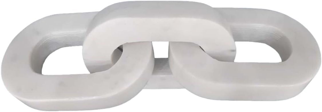 BLACK FOREST DECOR Marble Oval Cornered Chain Trio - White, 13.5" W x 4" D x 1" H