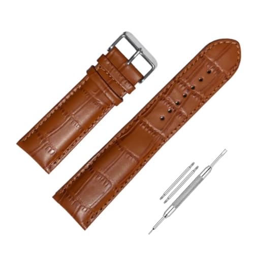 Image of Lineon 22mm Half Padded Leather Mens Watch Strap For Branded Watches Compitable with Titan, Timex, Casio, Sonata, Tool and Pins Include