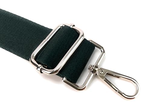 Image of Purse Strap Replacement for Crossbody Bags & Handbags | Premium Webbing with Silver Hardware Clip-On Installation Adjustable Length Comfortable Wide Guitar Style Strap