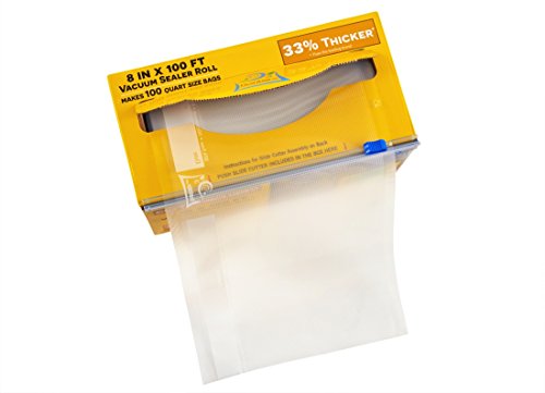 6" x 100' Mega Roll & Cutter Box Vacuum Sealer Bags Roll (No More Scissors) 4 mil 100 Foot OutOfAir, 33% Thicker, BPA Free, Sous Vide, Commercial Grade, Works with FoodSaver Sealers