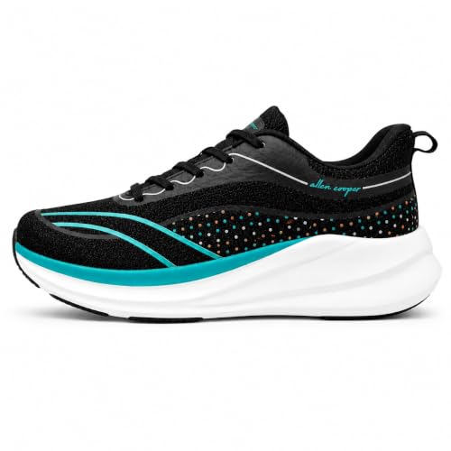 Image of Allen Cooper Men Running Shoes Lightweight Lace-Up Sports Walking Shoes with Cushioned Memory Foam
