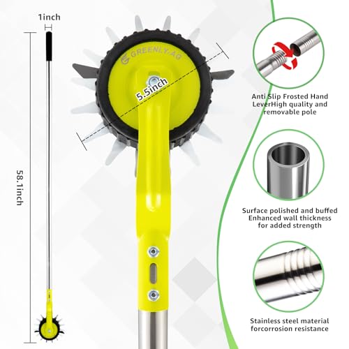 Image of 58-Inch Manual Edger Lawn Tool, Wheel Rotary Edger