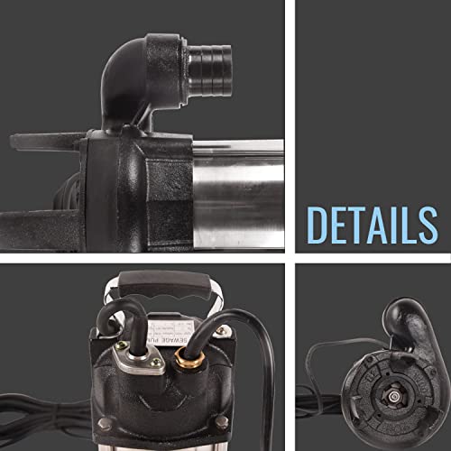 Dawot Sewage Pump 1.6Hp 110V 105.67Gpm Sump Pump Submersible Sewage Pump With 23Ft Cable For Family Enterprise Garden Sprinkling #TOP5