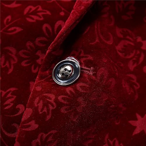 Men's Floral Velvet Suit Jacket Slim Fit Wedding Prom Blazer Coat Jacquard Dress Blazer Sport Jackets4