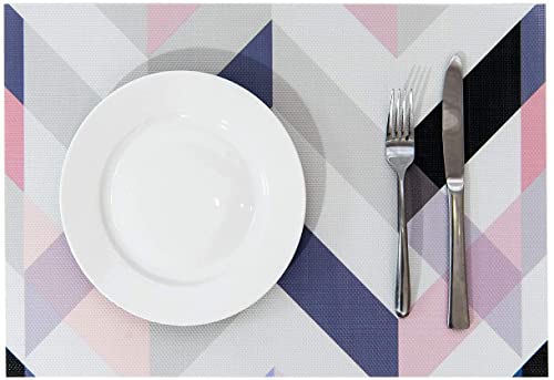 Image of YELONA Placemats for Dining Table - Heat Resistant, Non-Slip & Washable PVC Vinyl Table Mats - Set of 8, 45 x 30 cm (Multicolor)
