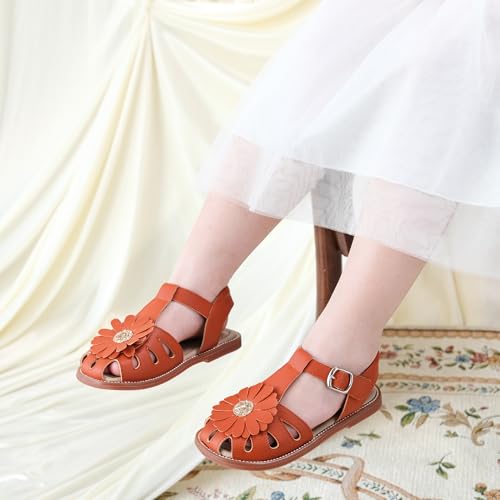 Image of Otter MOMO Girls Open Toe Princess Flat Sandals with Comfort Sole Summer Sandals