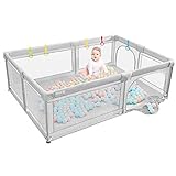 ☺【Verbessertes Design】Belüftungsschirm Design, kann die Stoßkraft des Babys puffern, Fernbeobachtung des Zustandes des Babys. Armlehne mit Antikollisionsausführung zur Verhinderung des Anstoßens von Babys