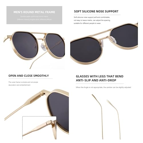 Image of Dervin UV Protected Round Sunglasses for Men and Women