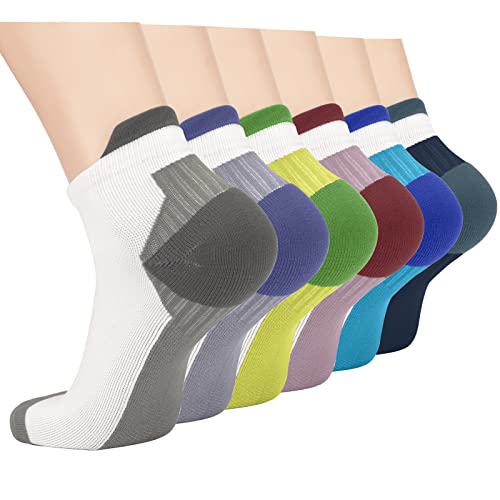 Image of Sooverki Copper Compression Socks Women and Men 6 Pairs - Circulation Arch Support Plantar Fasciitis Running Ankle Socks