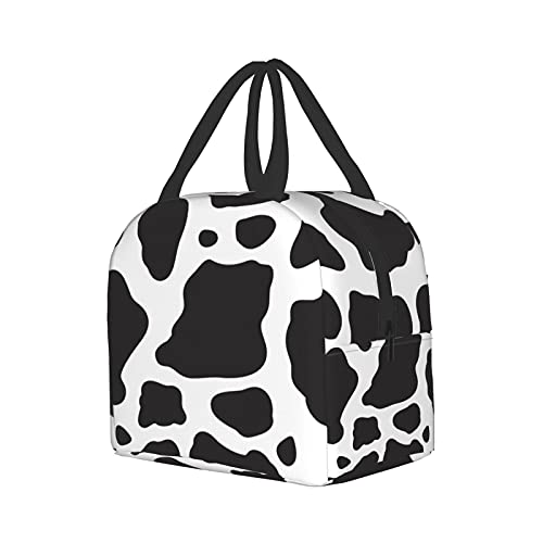 Carati Black Cow Animal Lunch Box Travel Bag Picnic Bags Insulated Durable Shopping Bag Reusable Waterproof Bags For Man Woman #TOP1