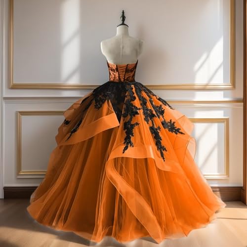 Mouccy Gothic Victorian Tulle Wedding Dresses for Bride Black Lace Bridal Gowns Puffy Strapless Wedding Gown with Cape2