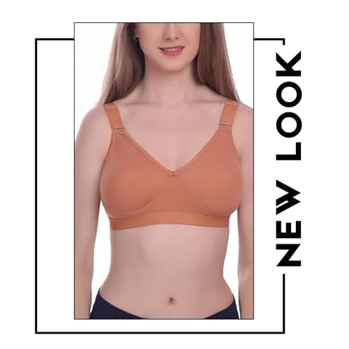 Image of Viral Girl Women's Wire-Free Cotton Hosiery Bra | Non-Padded, Full Coverage, Adjustable Straps | Soft Comfortable Innerwear with Hook & Eye Closure for Everyday Use
