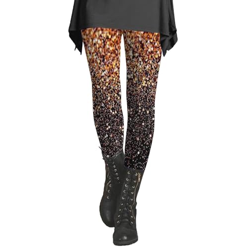 Dam, tryckt paljett, sportleggings med mjuk och smal rumpa affärskläder för kvinnor, Khaki, S