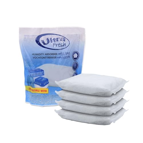 4 confezioni di ricarica per deumidificatore ultra fresco, confezione di ricarica per deumidificatore d'atmosfera, confezione di ricarica per deumidificatore d'aria, granuli bianchi