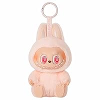 Seodon Labubu Plush Keychain - 5.5" Soft Cute Keychain for Bags, Home Decor & Gift, Premium Collectible Keyring (Pink)