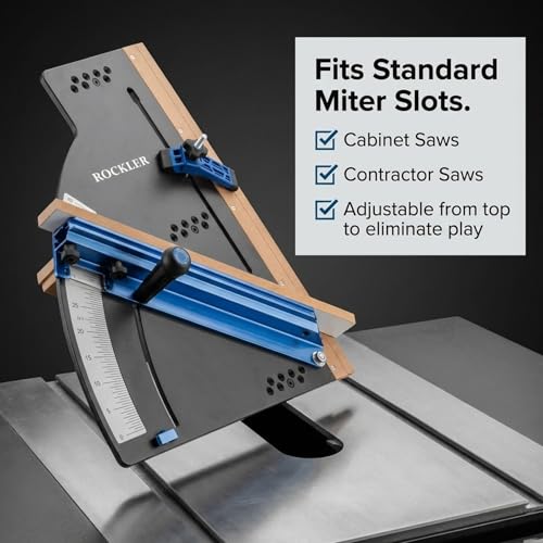 Rockler Table Saw Crosscut Sled with Telescoping Fence - Micro-Adjust Flip Stop & Hold-Down Clamp - Precision Crosscut & Miter Sled for Cabinet & Contractor Table Saws - Thumbnail 4