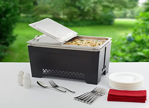 Chef Master 90253 Collapsible Wind-Resistant Chafing Frame Steam Table Buffet Chafer Food Warmer Rack Stand For Chafing Dishes #TOP3