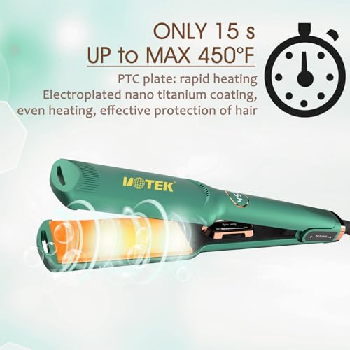 Plancha de Pelo UOTEK 1.5 Inch Ionic Salon Verde miniatura 4
